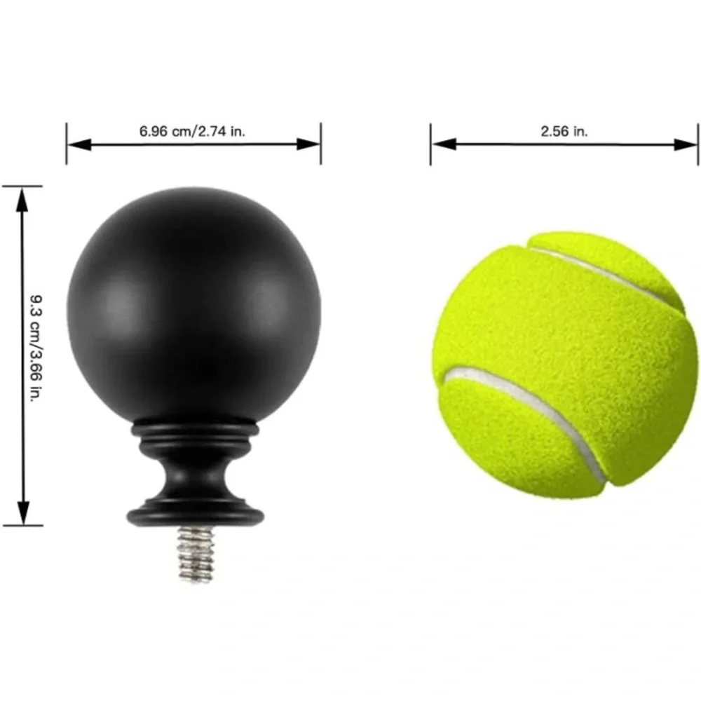Curtain Rod Finials Round Black Matte